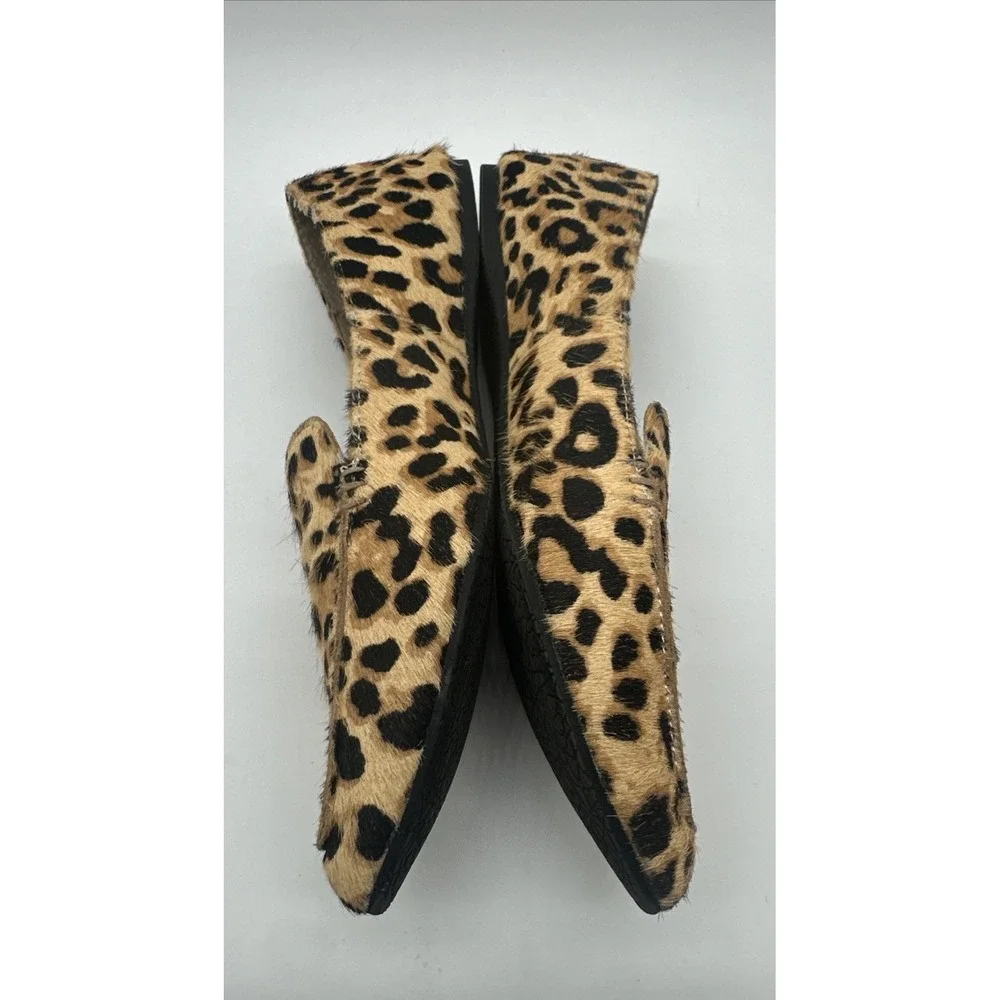 Steve Madden Womens Calf Hair Leopard Print Slip On Loafers size 7